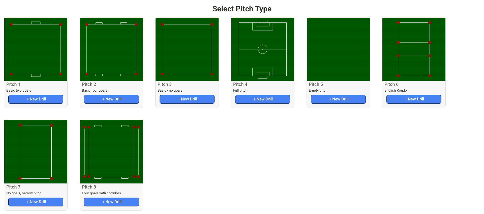 Pitch selection screen